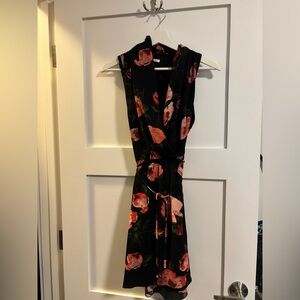 Aritzia Wilfred Sabine Floral Wrap Front Mini Dress